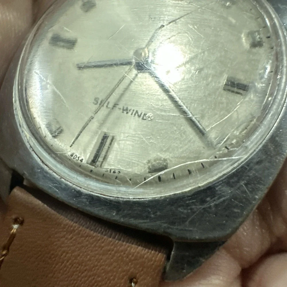 Working Vintage 1969 Timex Square Self wind Automatic Mens Watch New Strap 35mm
